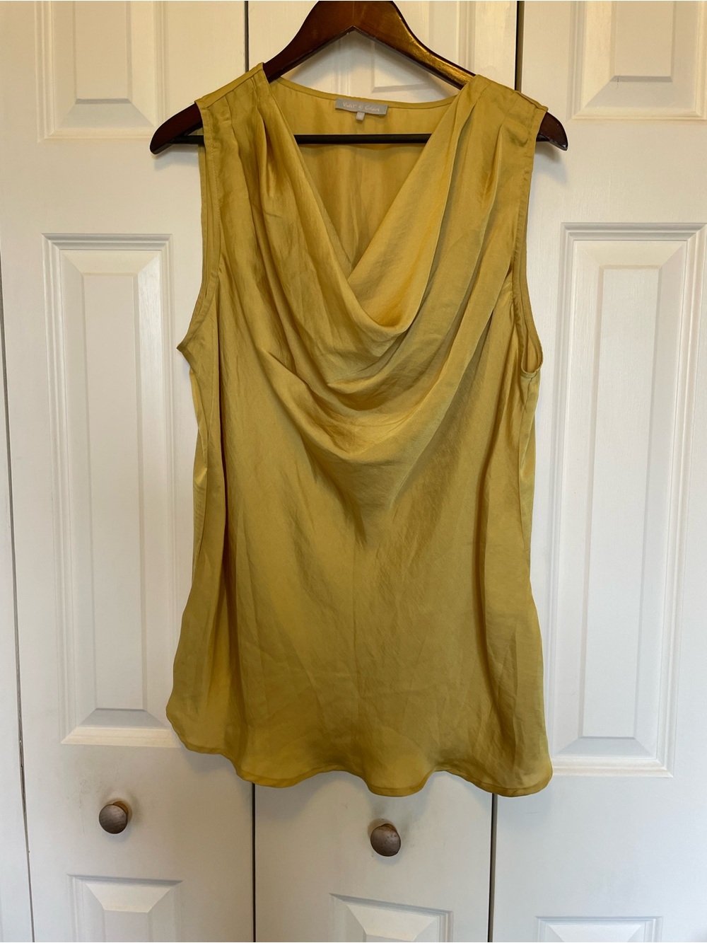 Violet & Claire Mustard Drape-Neck Sleeveless Camisole